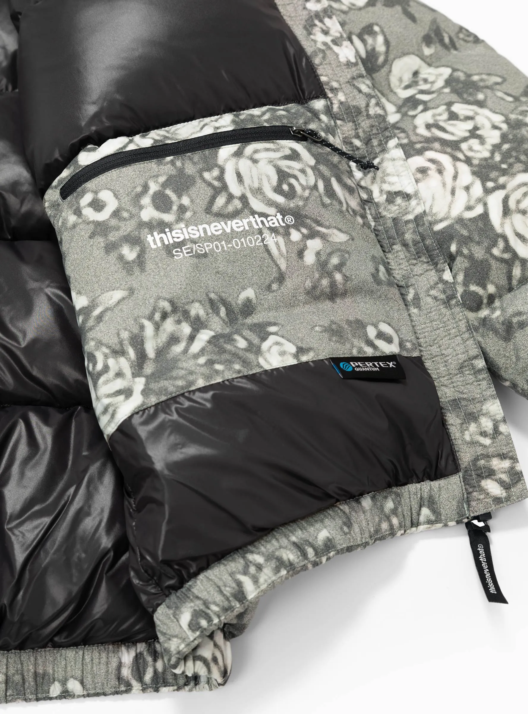 PERTEX® T Down Jacket Grey Floral