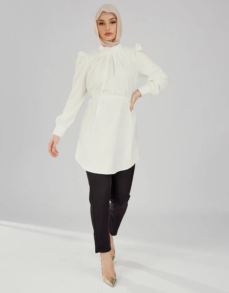 Pristine Pleated Top