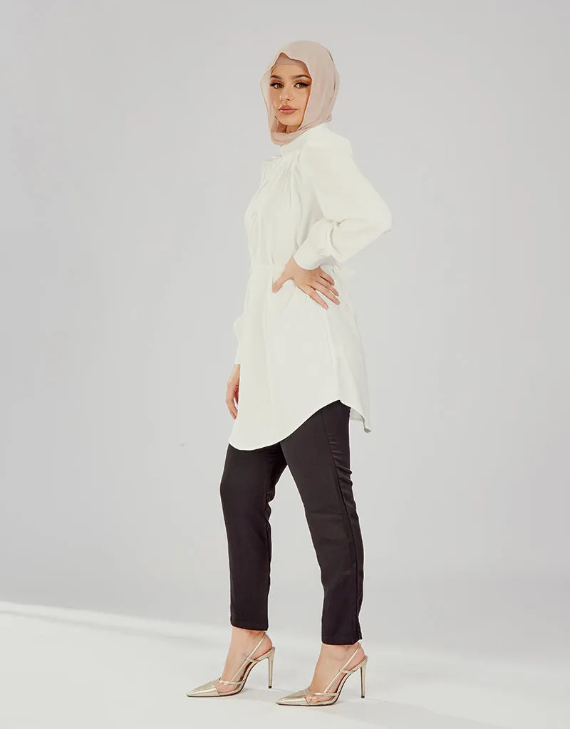 Pristine Pleated Top