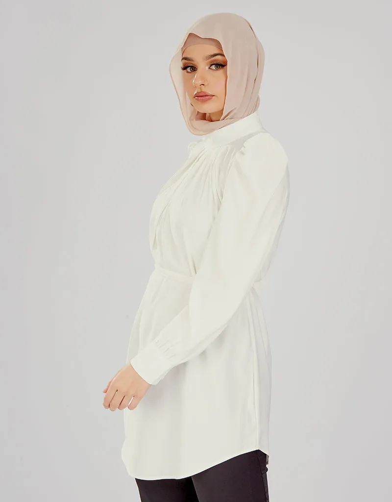 Pristine Pleated Top