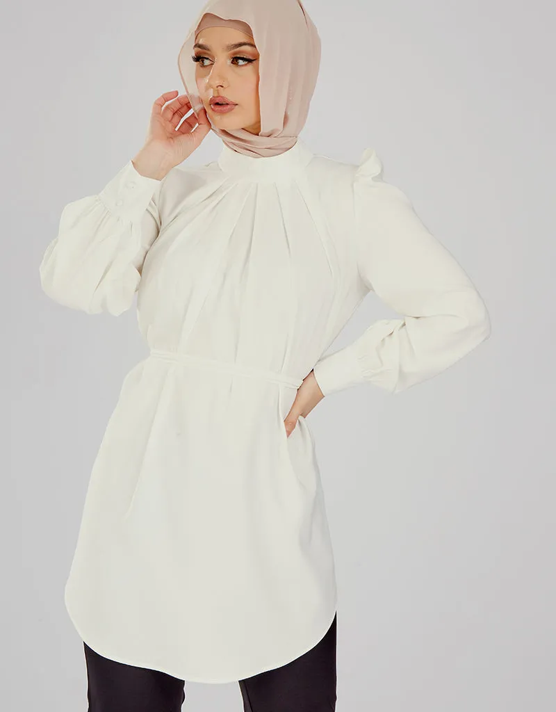 Pristine Pleated Top