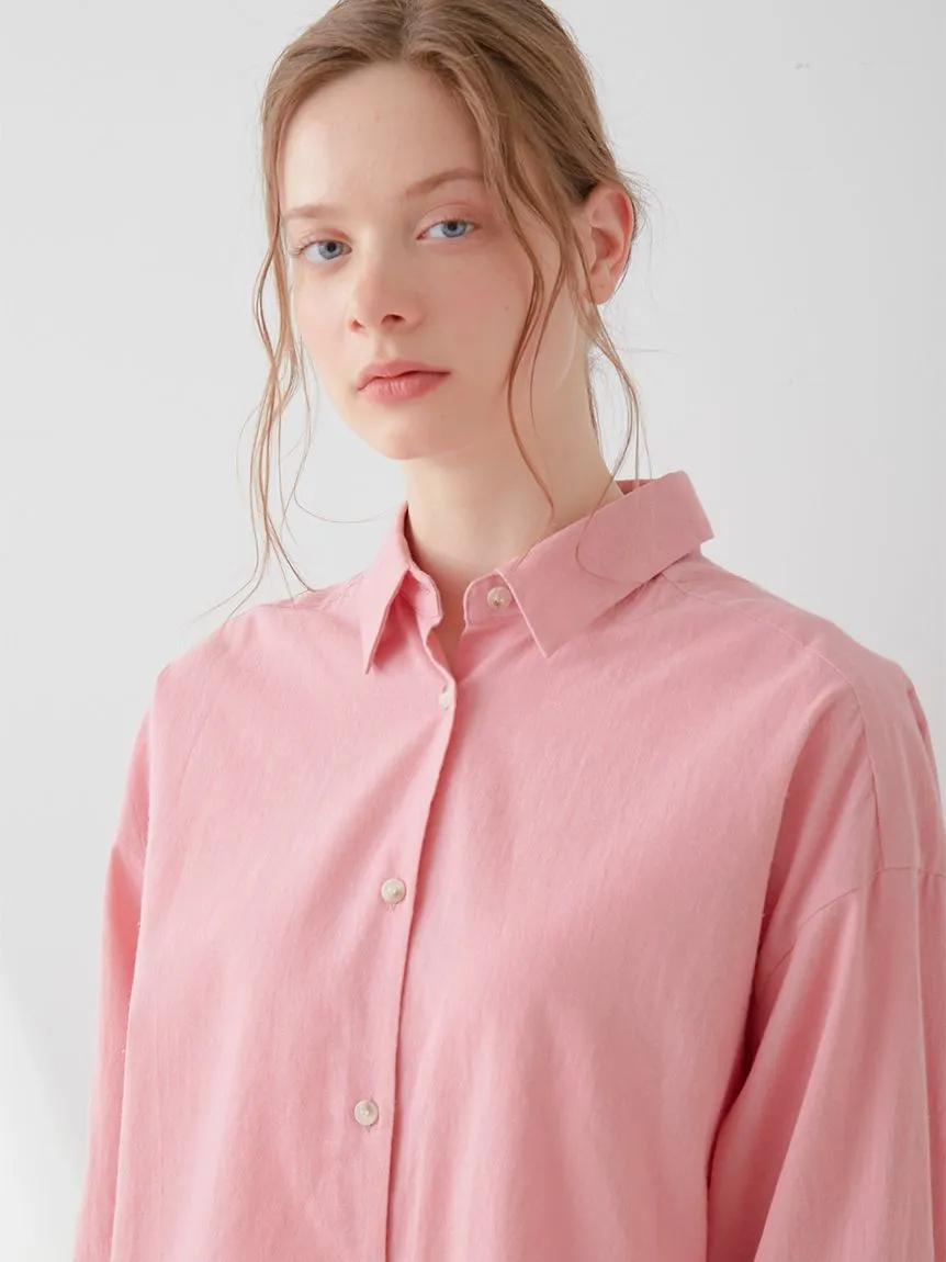 Resort Woven Long Sleeve Oversized Shirt