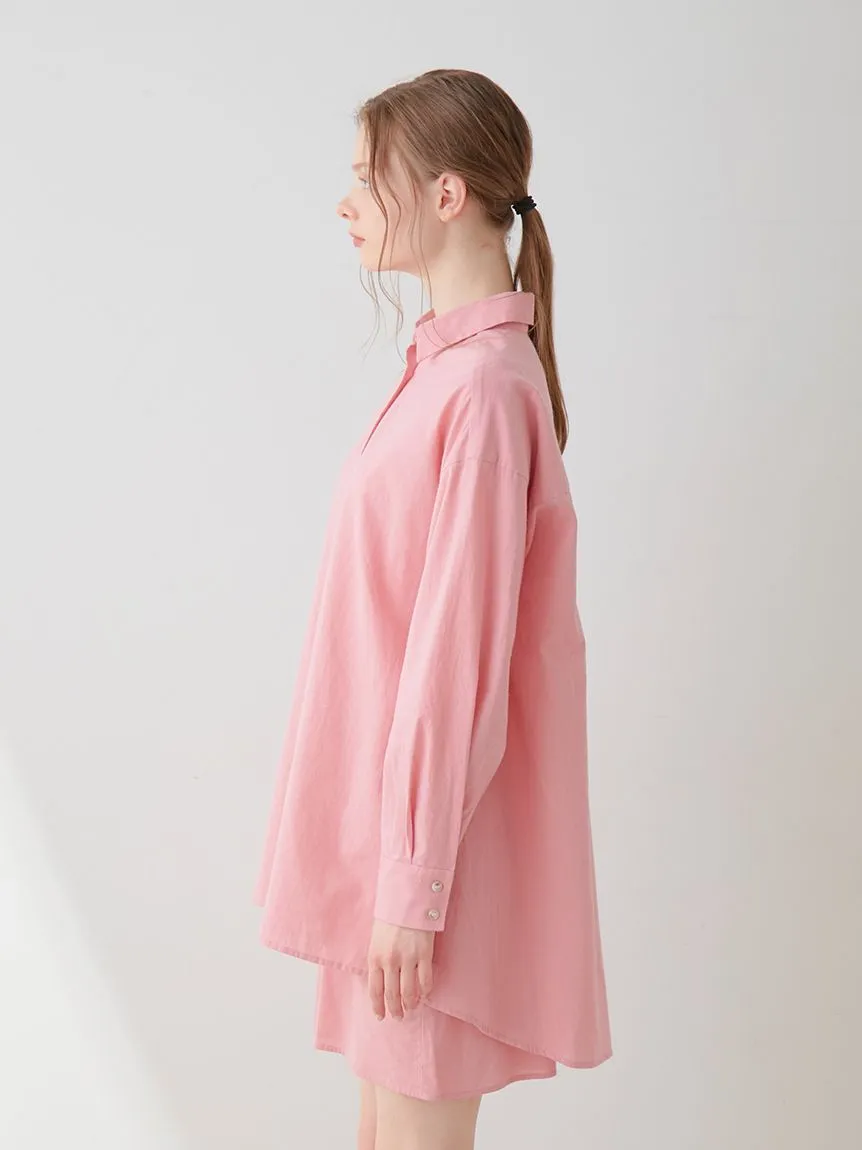 Resort Woven Long Sleeve Oversized Shirt