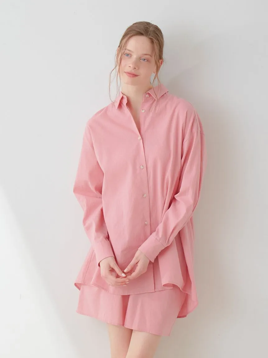 Resort Woven Long Sleeve Oversized Shirt