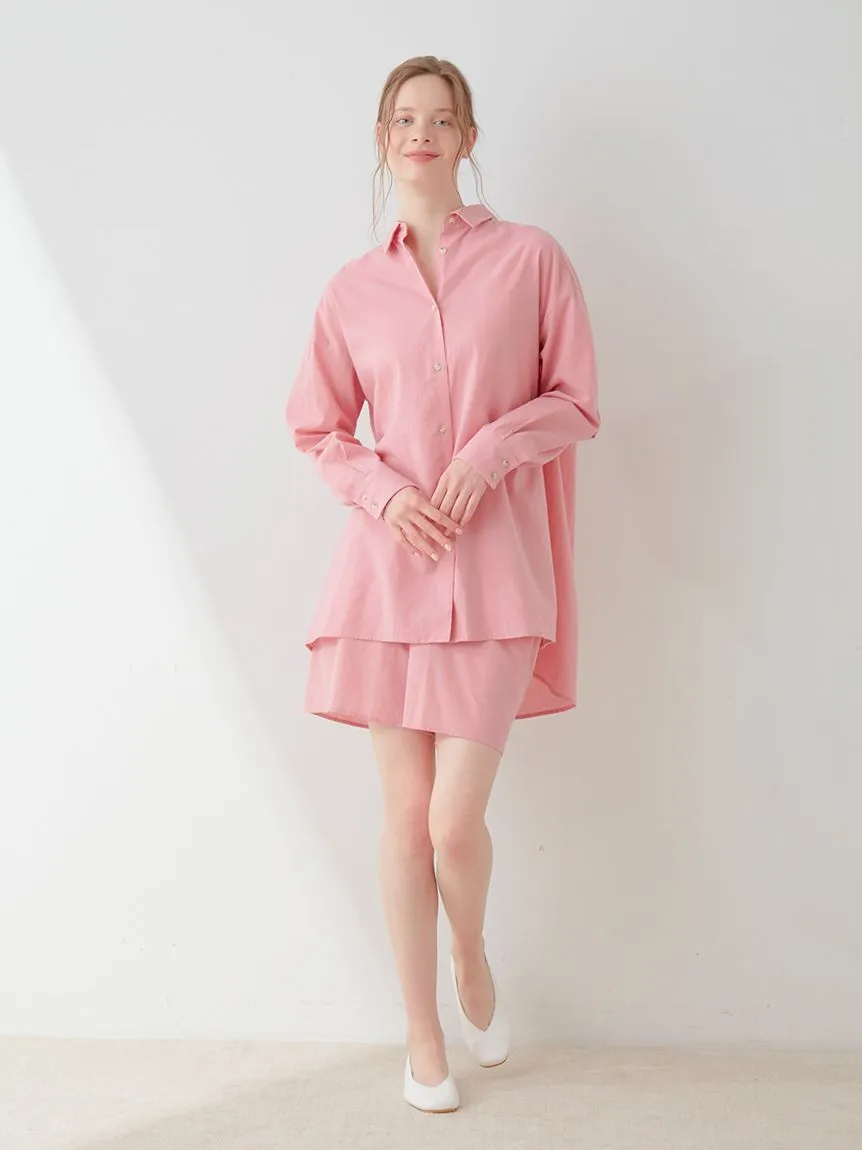 Resort Woven Long Sleeve Oversized Shirt