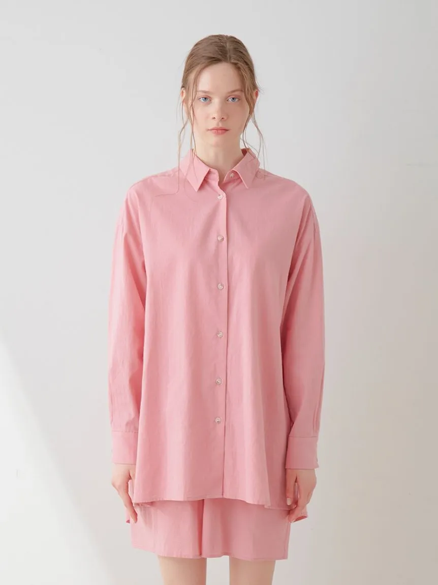 Resort Woven Long Sleeve Oversized Shirt