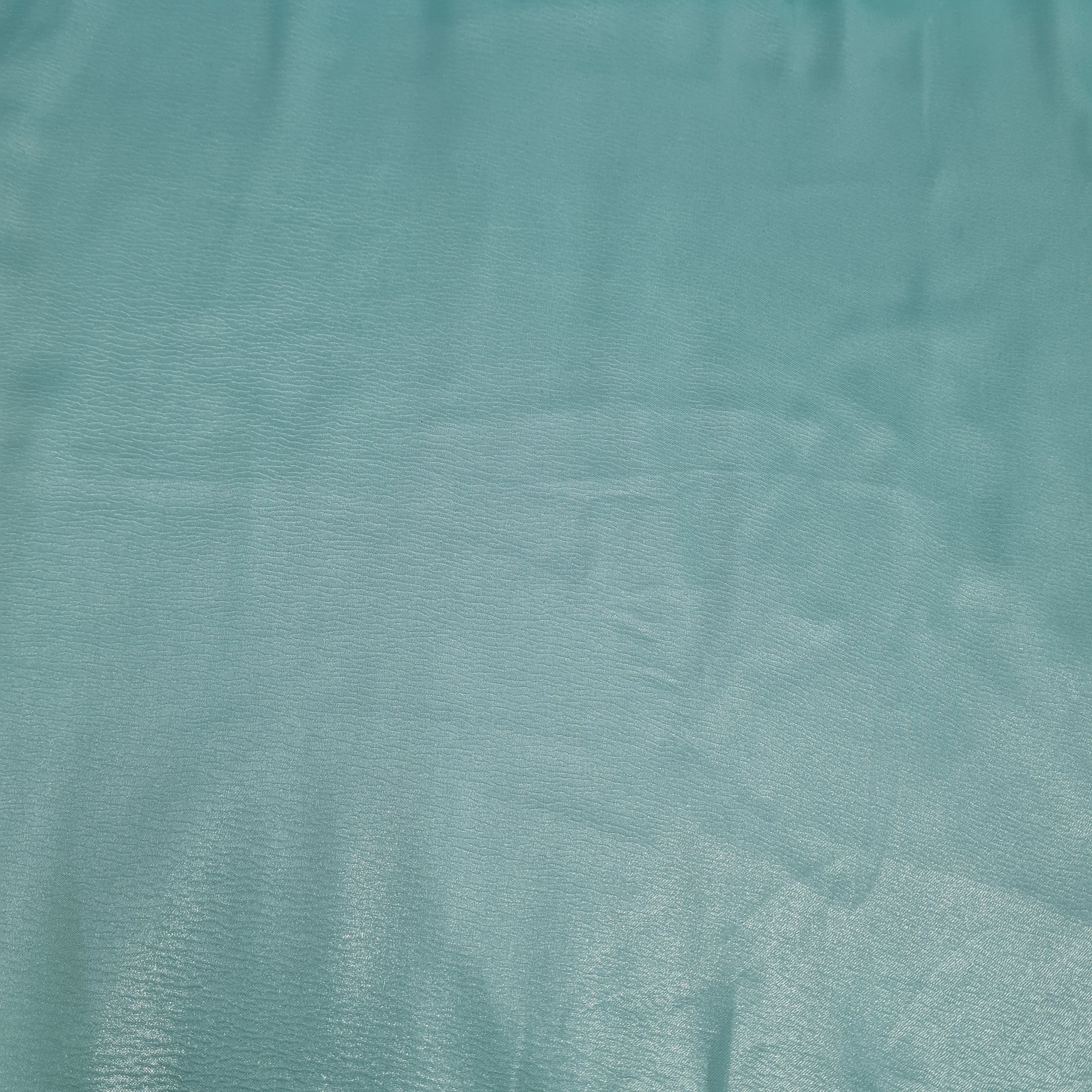 Sea Green Solid Silver Shimmer Georgette Satin
