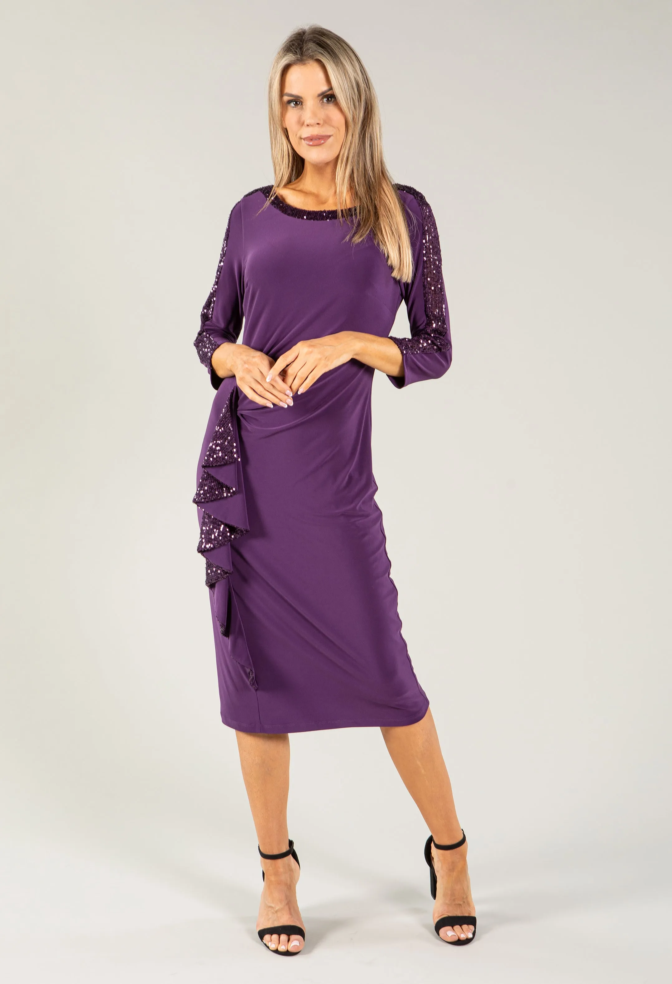 Sequined Sheath Midi Dress