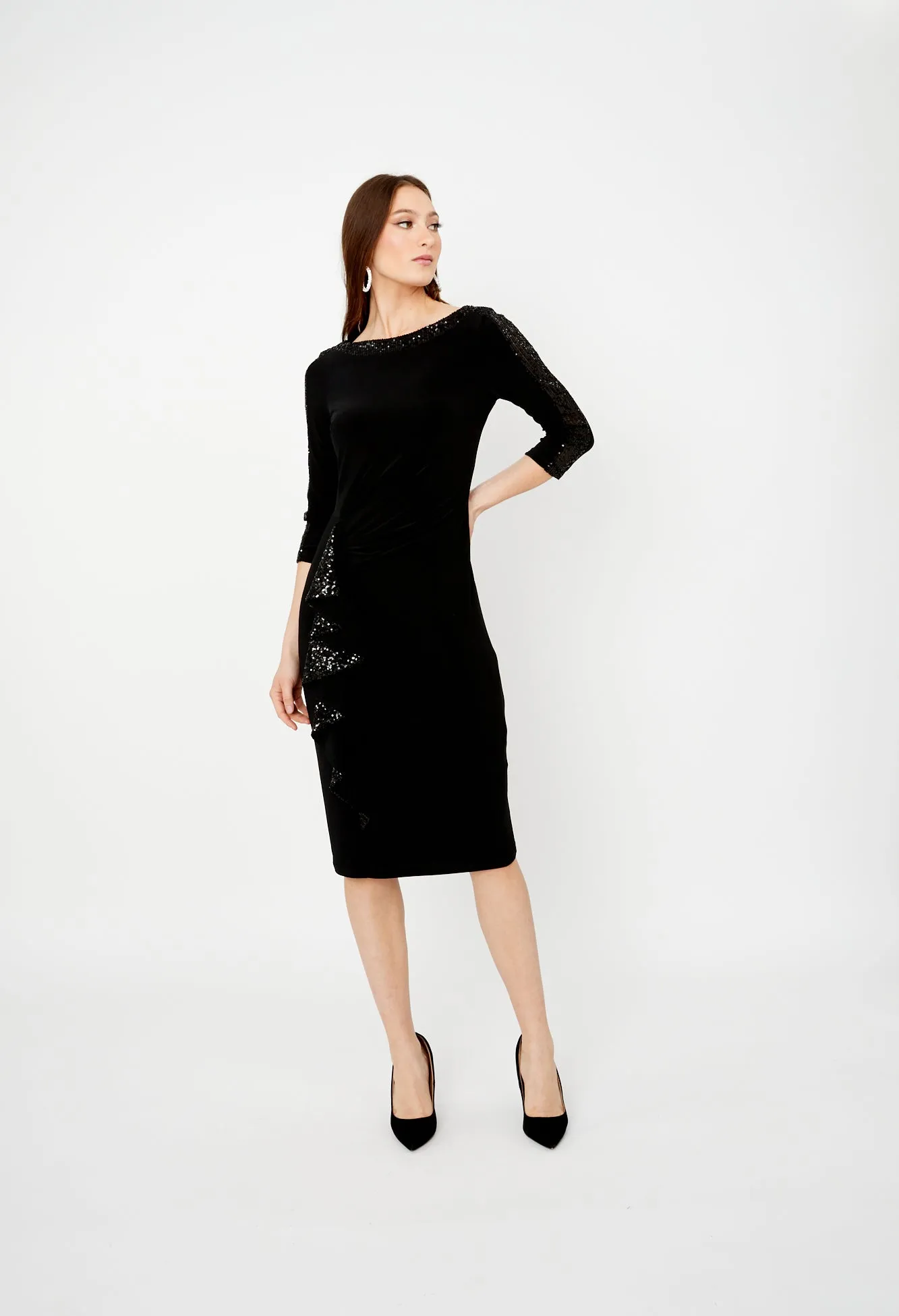 Sequined Sheath Midi Dress
