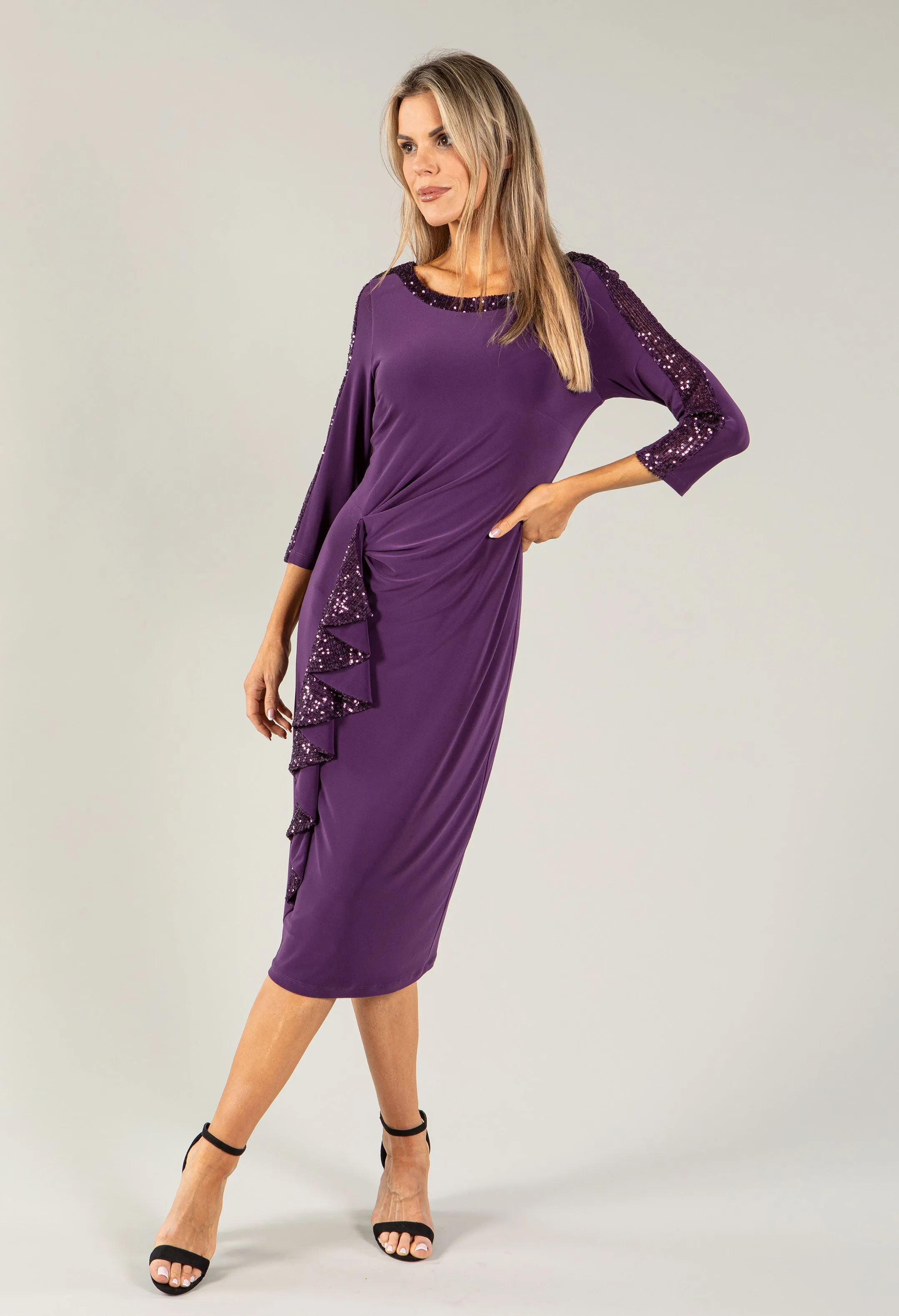Sequined Sheath Midi Dress