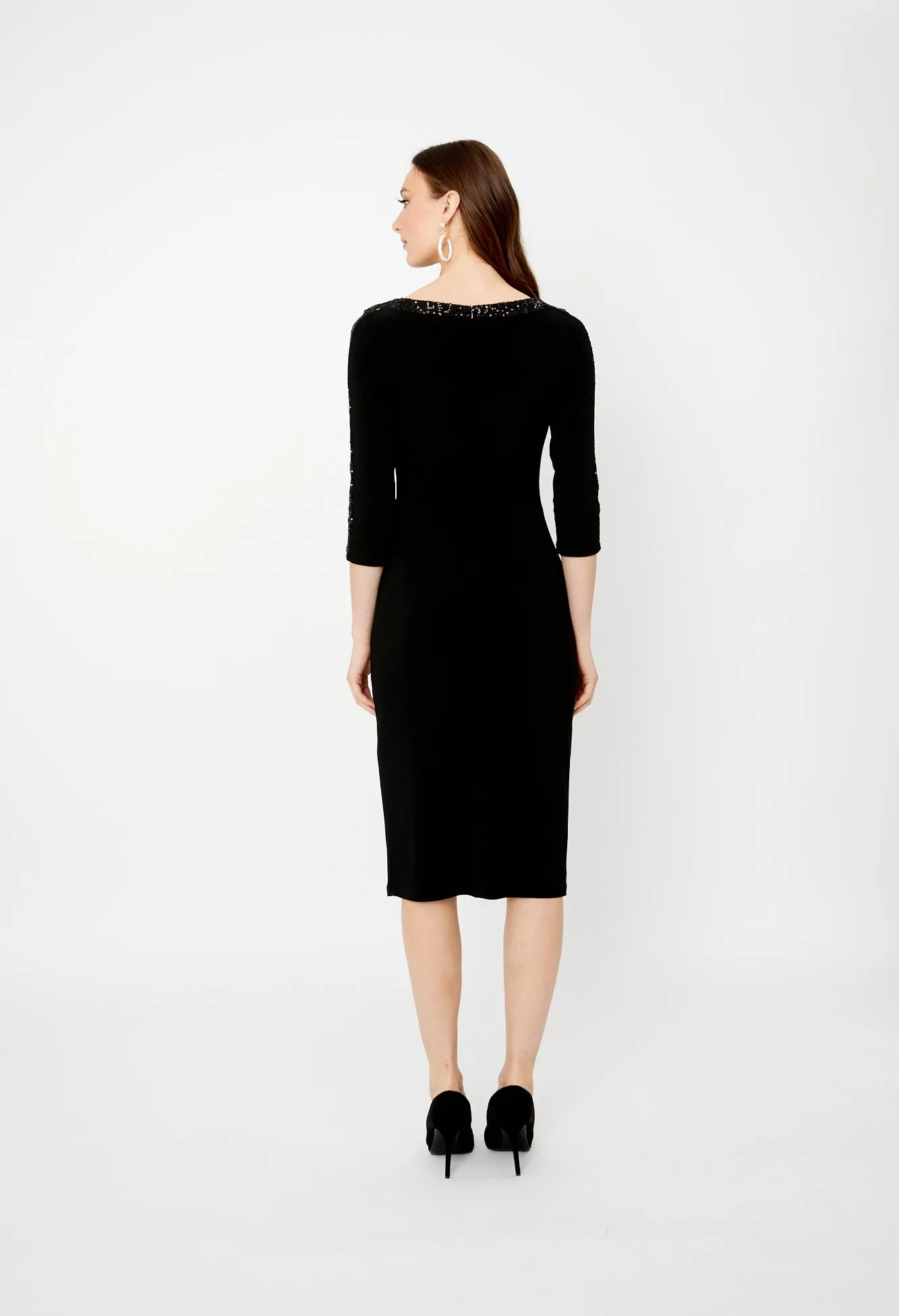 Sequined Sheath Midi Dress