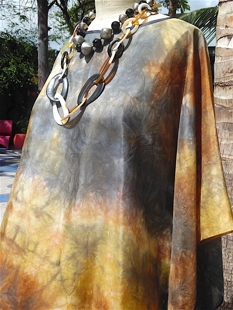 Silk Caftan Hand Painted Shibori Model 1