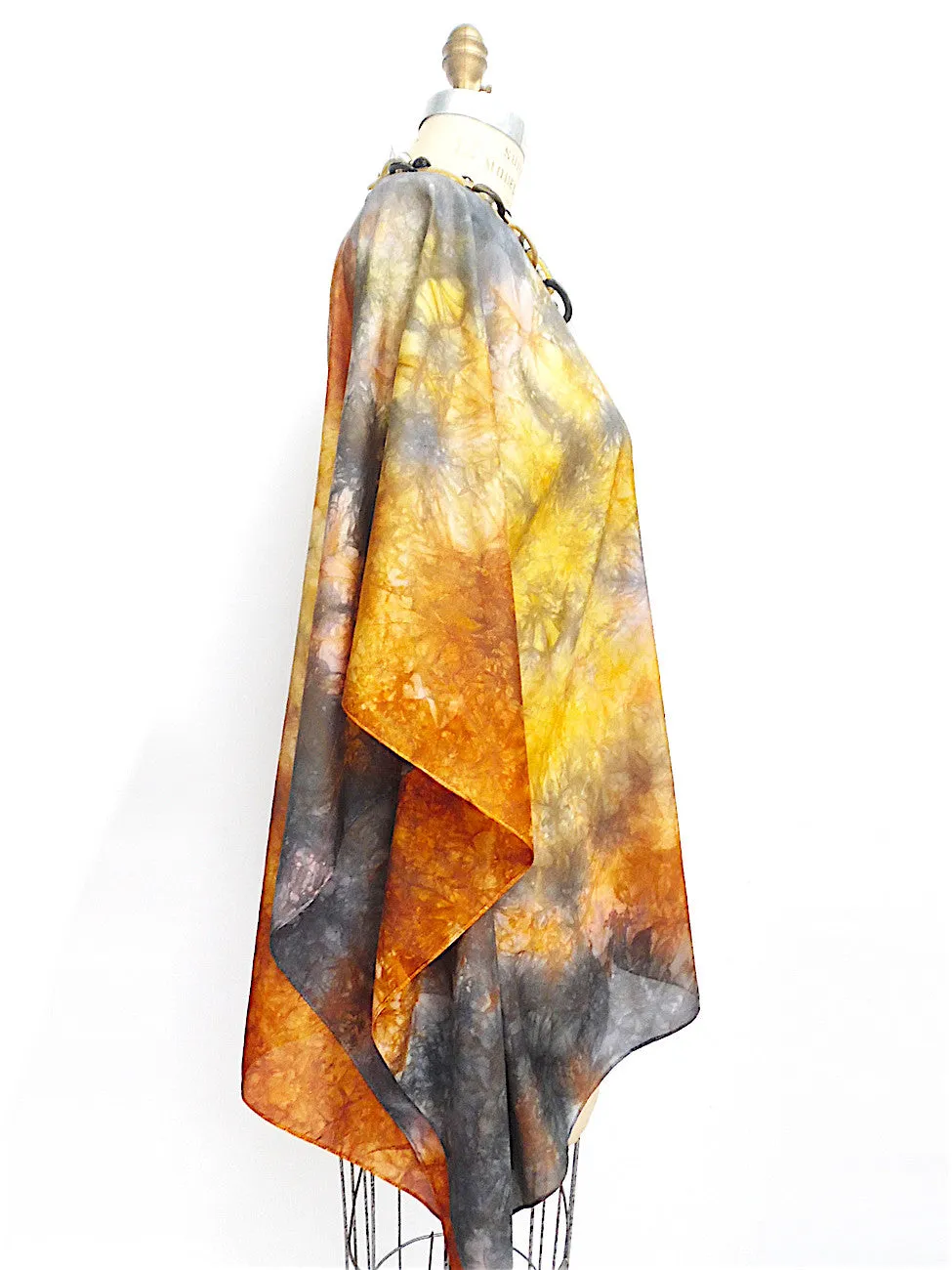 Silk Caftan Hand Painted Shibori Model 1