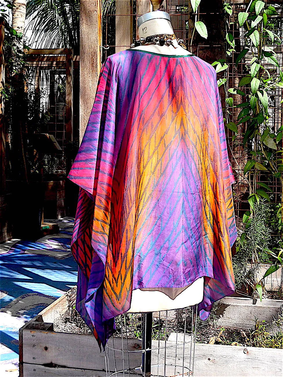 Silk Caftan Hand Painted Shibori Model 1