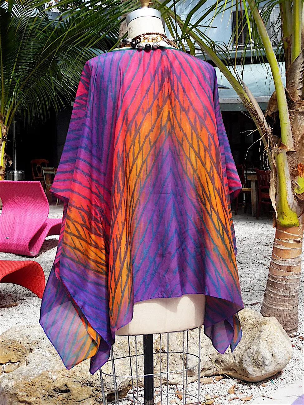 Silk Caftan Hand Painted Shibori Model 1