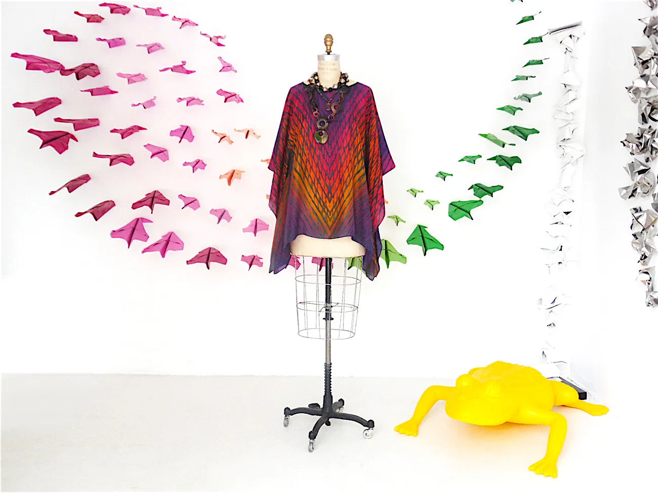 Silk Caftan Hand Painted Shibori Model 1