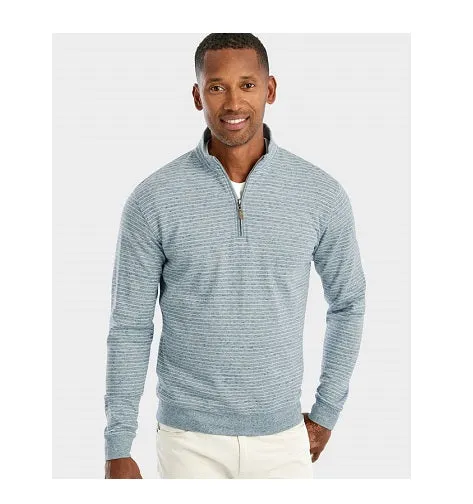 Skiles Striped 1/4 Zip Pullover in Shadow by Johnnie-O