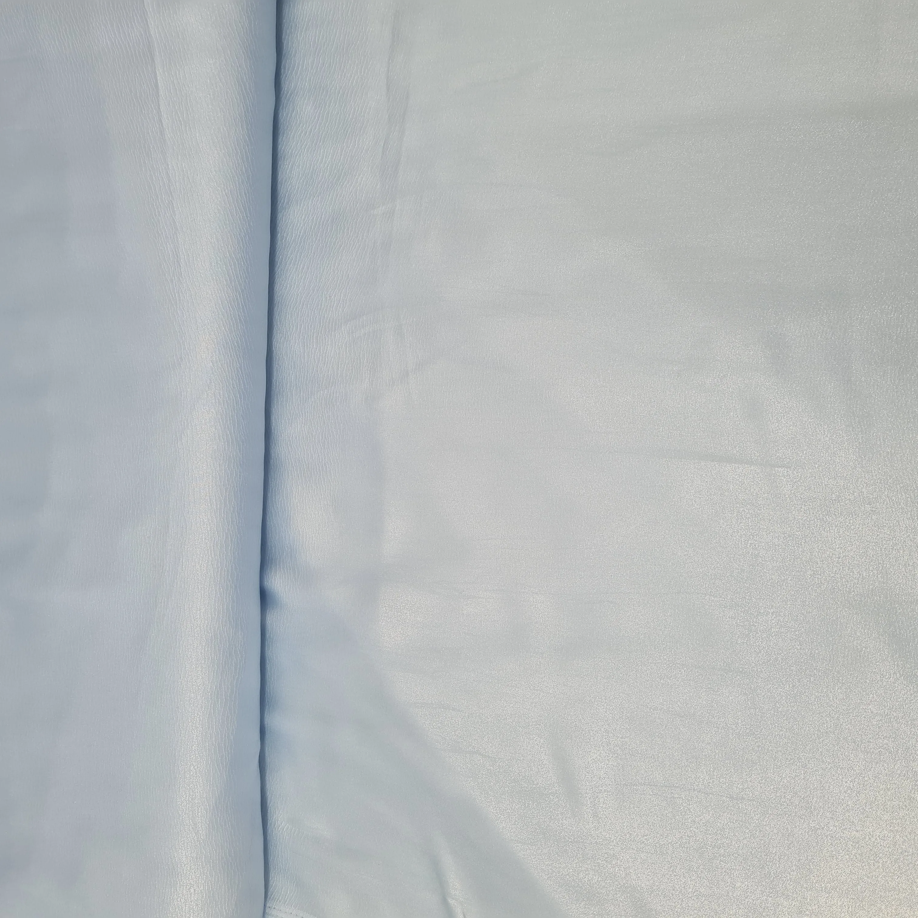 Sky Blue Solid Silver Shimmer Georgrette Satin