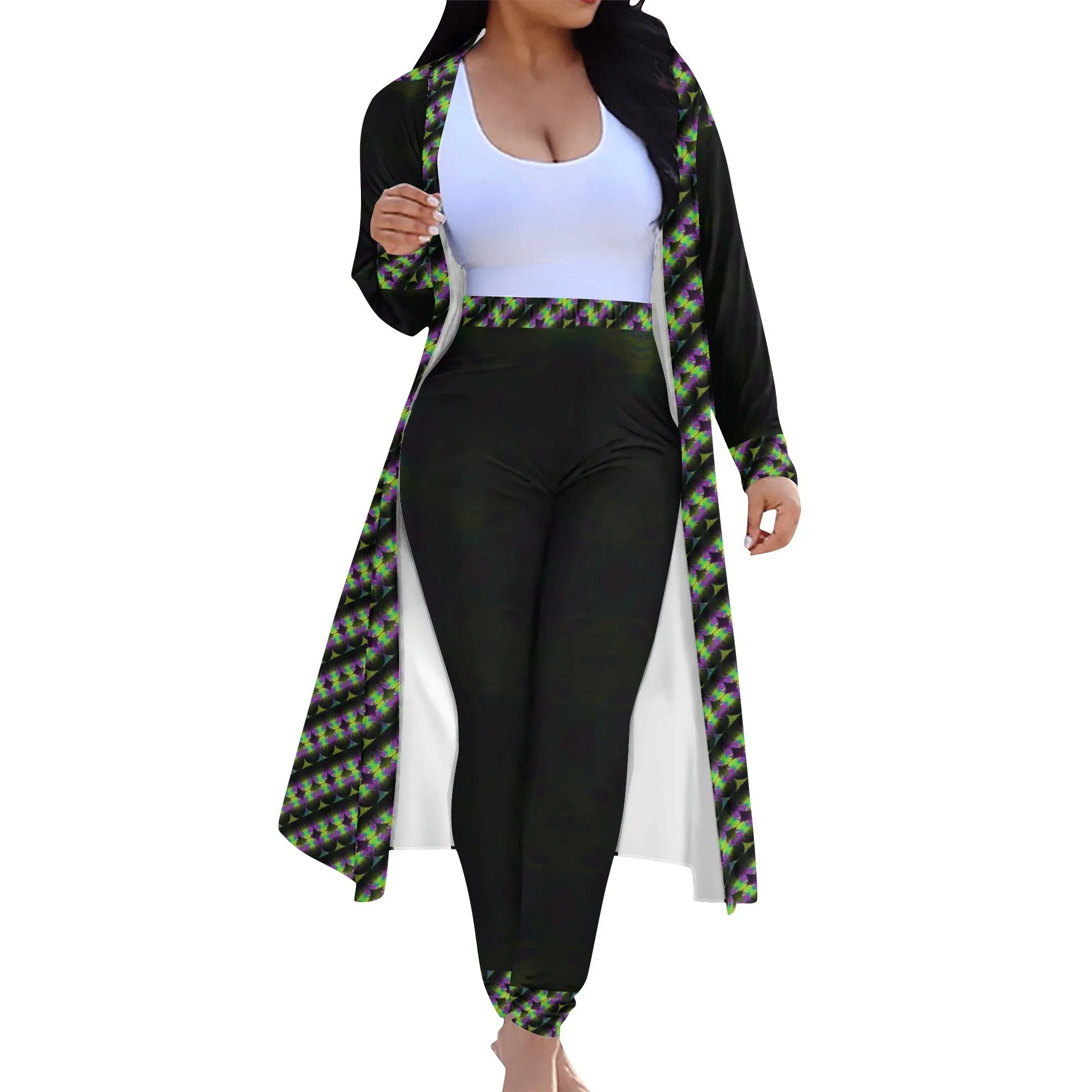 Snake Women's Long Sleeve Cardigan and Leggings 2pcs