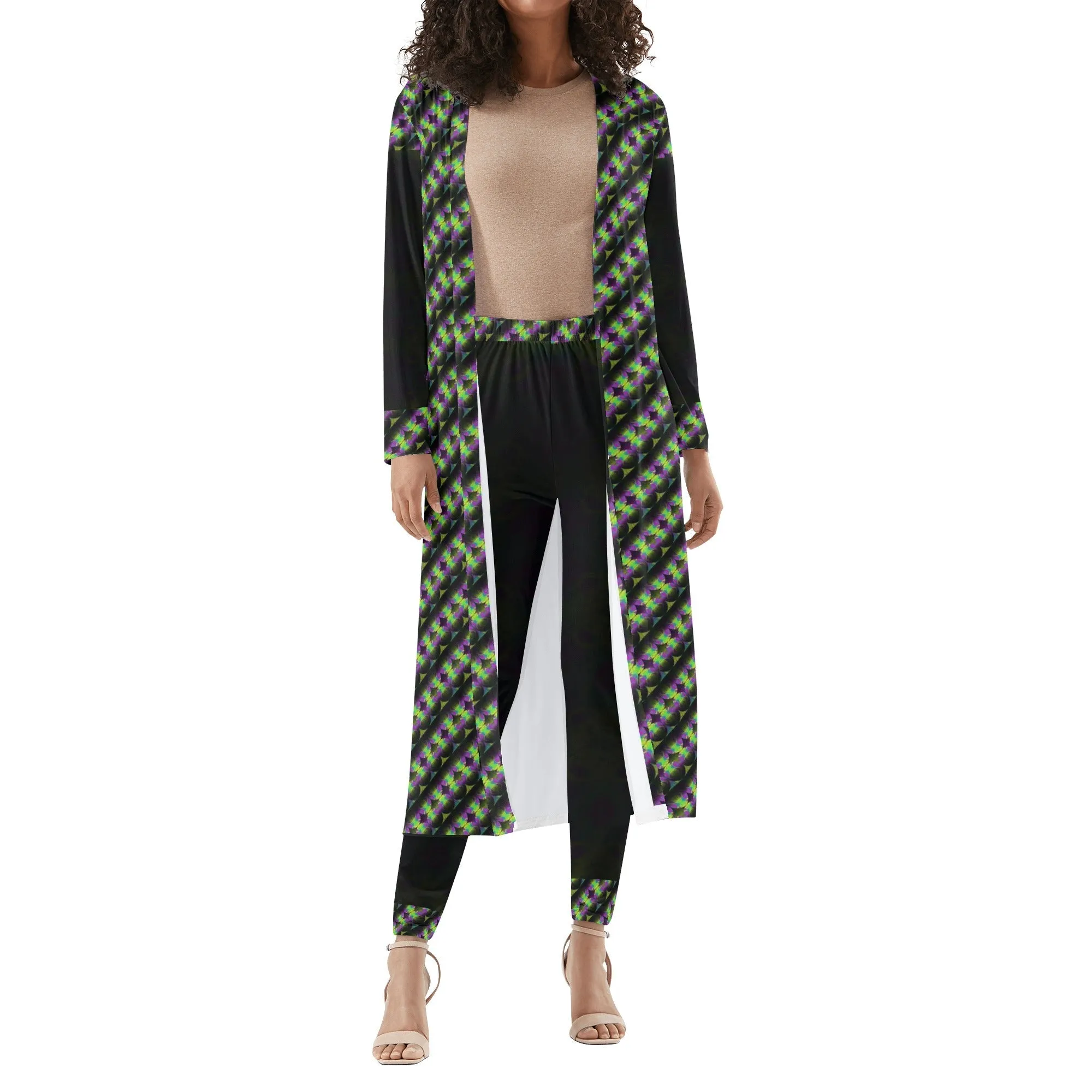 Snake Women's Long Sleeve Cardigan and Leggings 2pcs