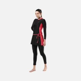 Speedo Adult Female 2Pc Full Body Suit -Black/Raspberry Fill