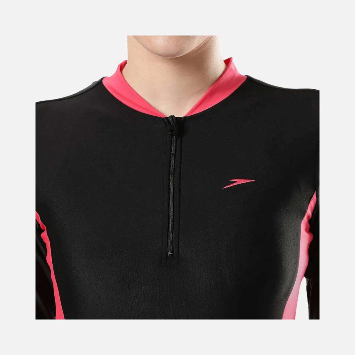 Speedo Adult Female 2Pc Full Body Suit -Black/Raspberry Fill