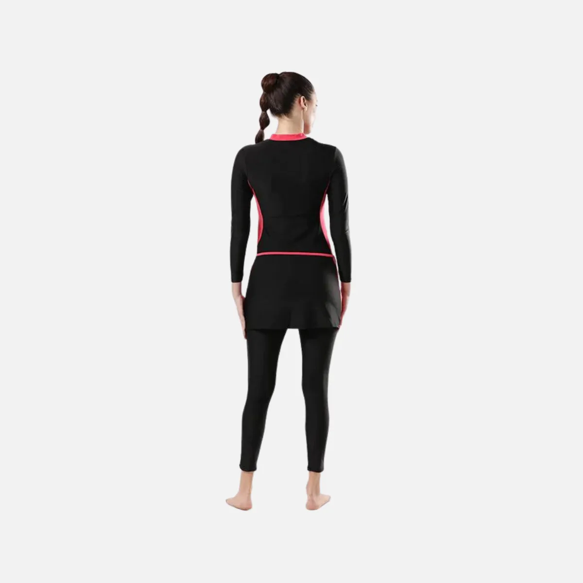 Speedo Adult Female 2Pc Full Body Suit -Black/Raspberry Fill