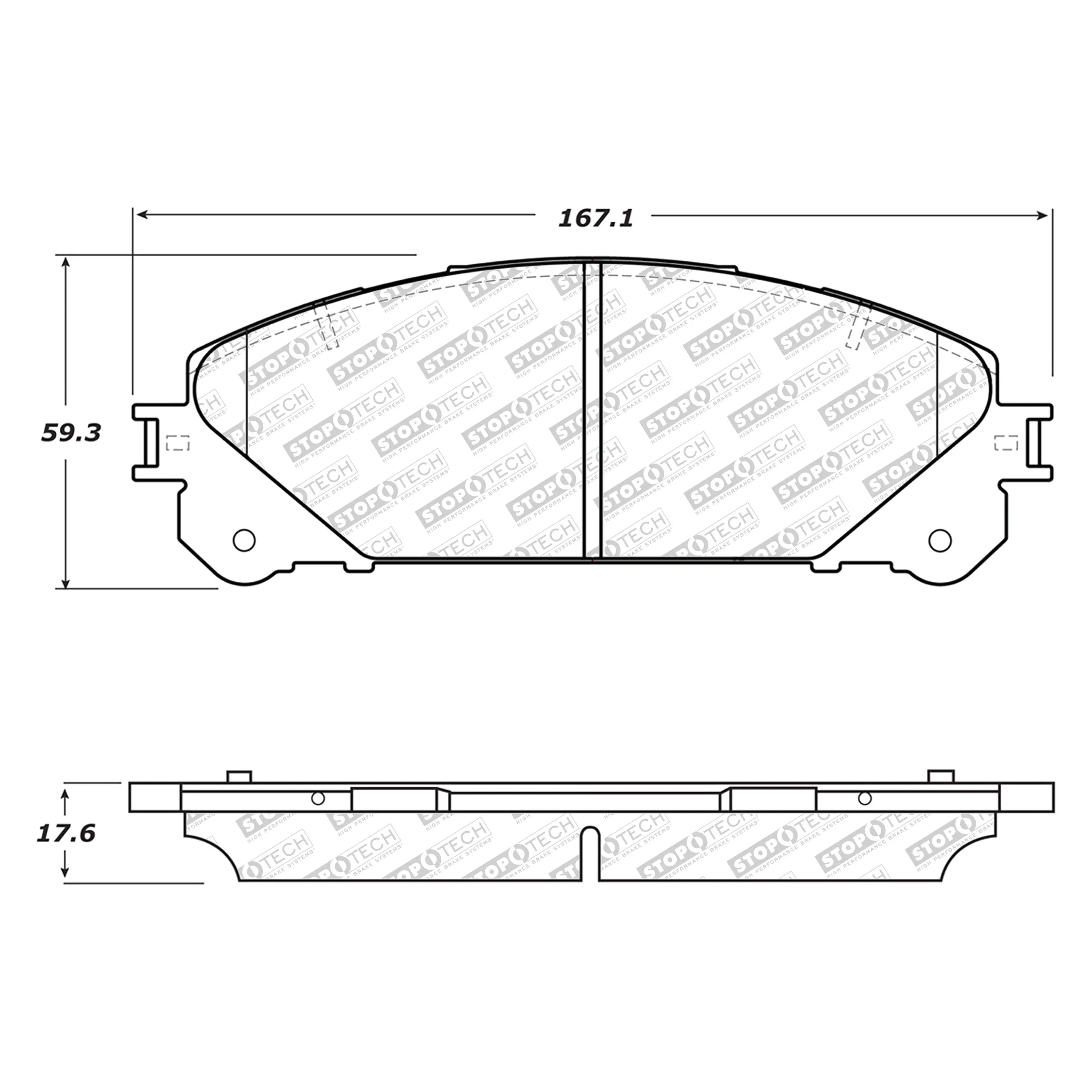 StopTech Street Select Brake Pads Toyota Sienna (11-20) [Front w/ Hardware] 305.13240