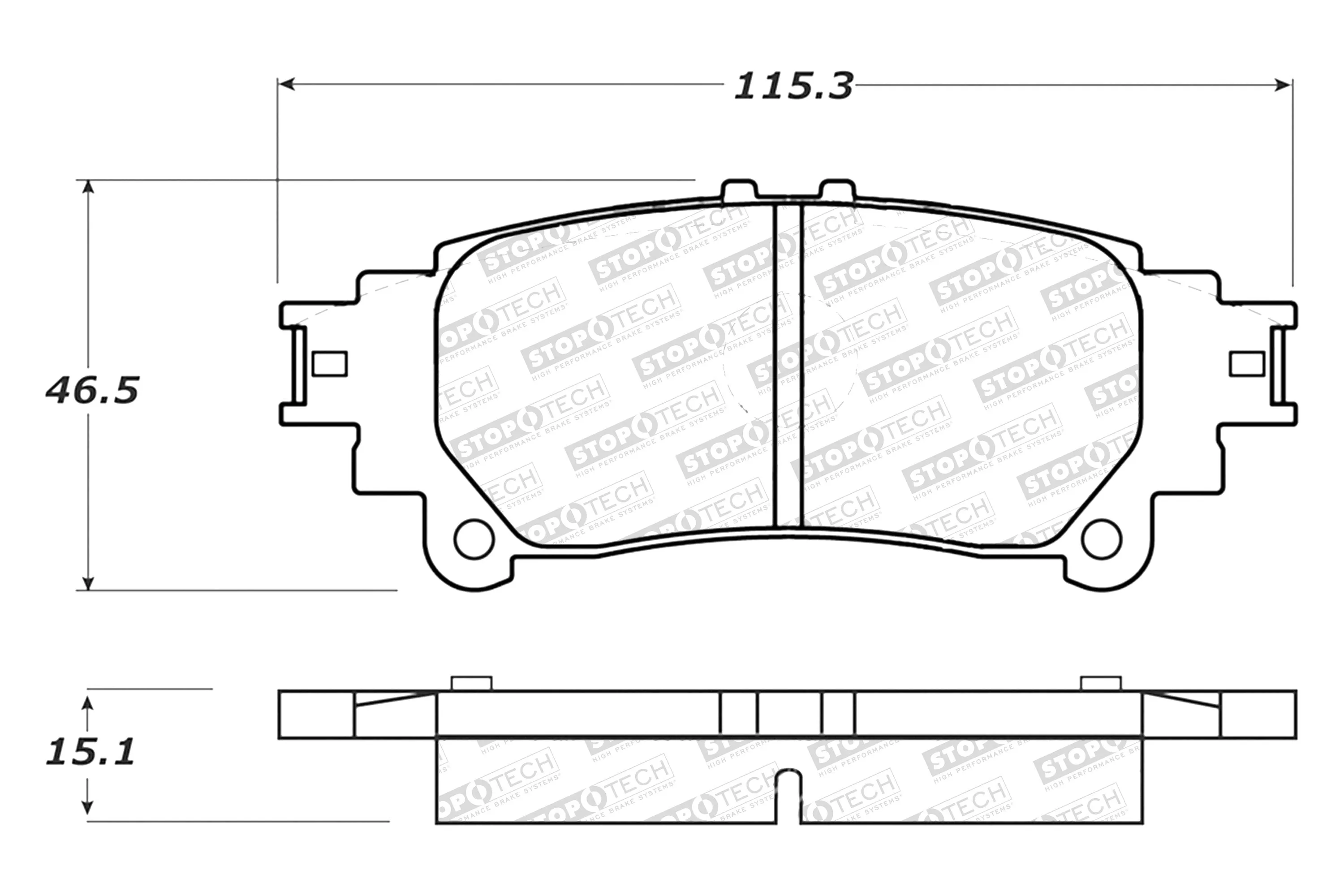 StopTech Street Select Brake Pads Toyota Sienna (11-20) [Rear w/ Hardware] 305.13910