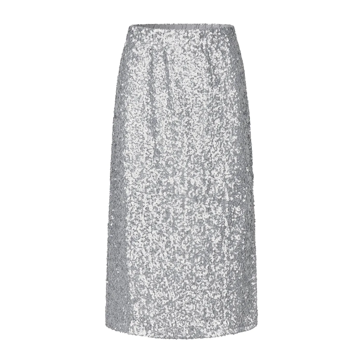 STRAIGHT MIDI SKIRT - STEEL GRAY