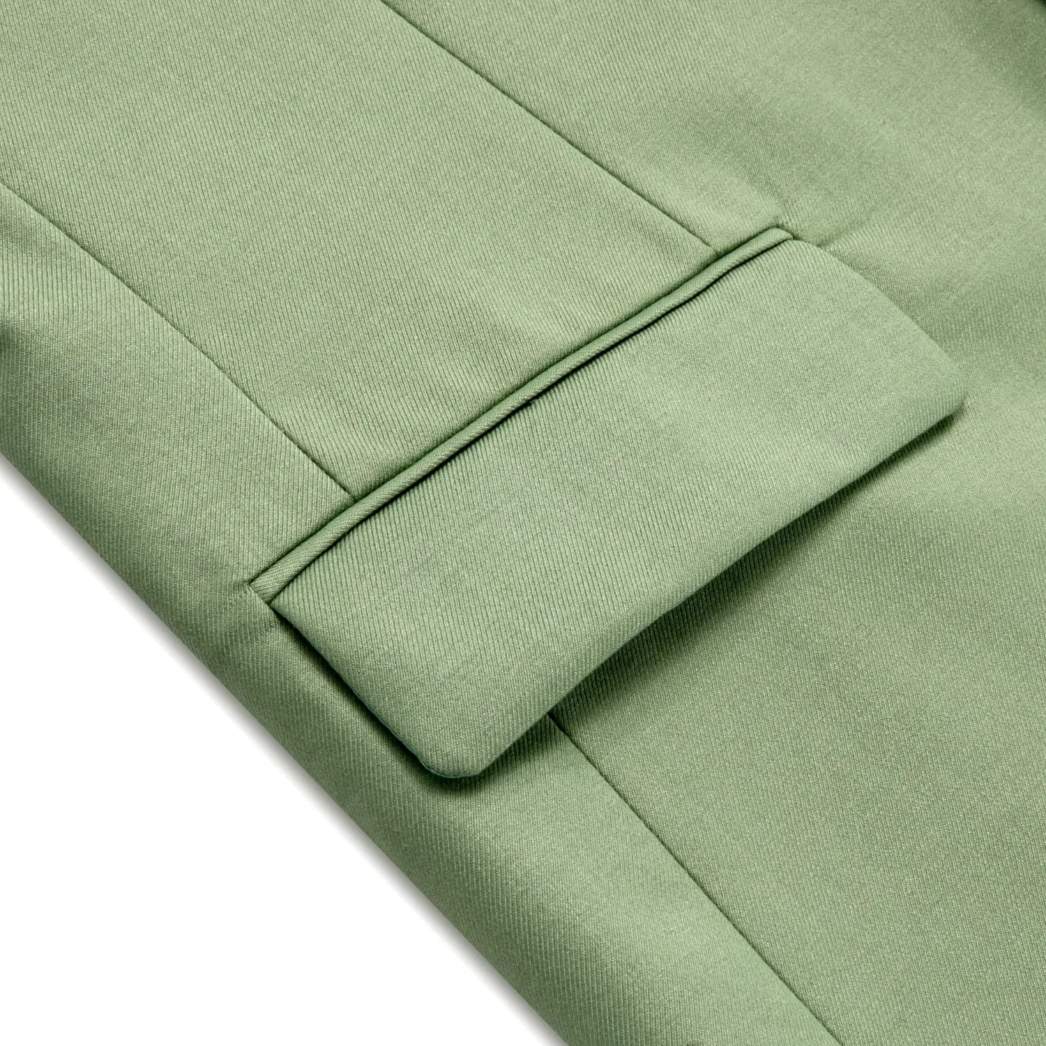 Ties2you Men's Suit Sage Green Notched Collar Silk Suit Jacket Blazer