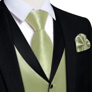 Ties2you Work Vest Shining Sage Green Solid Shawl Collar Silk Mens Vest Tie Set Fashion Ties2you Work Vest Shining Sage Green Solid Shawl Collar Silk Mens Vest Tie Set Fashion