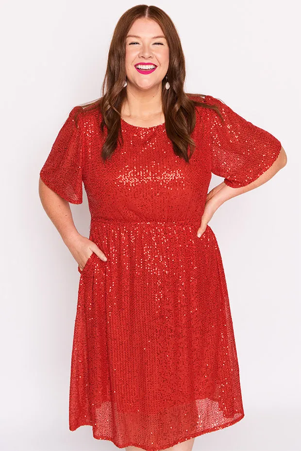 Tinsley Red Sequins Dress