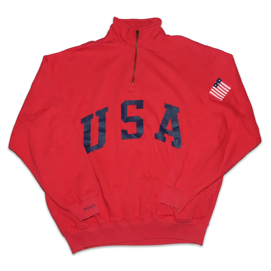 Vintage Polo Ralph Lauren USA Q-Zip Sweater Large / XLarge