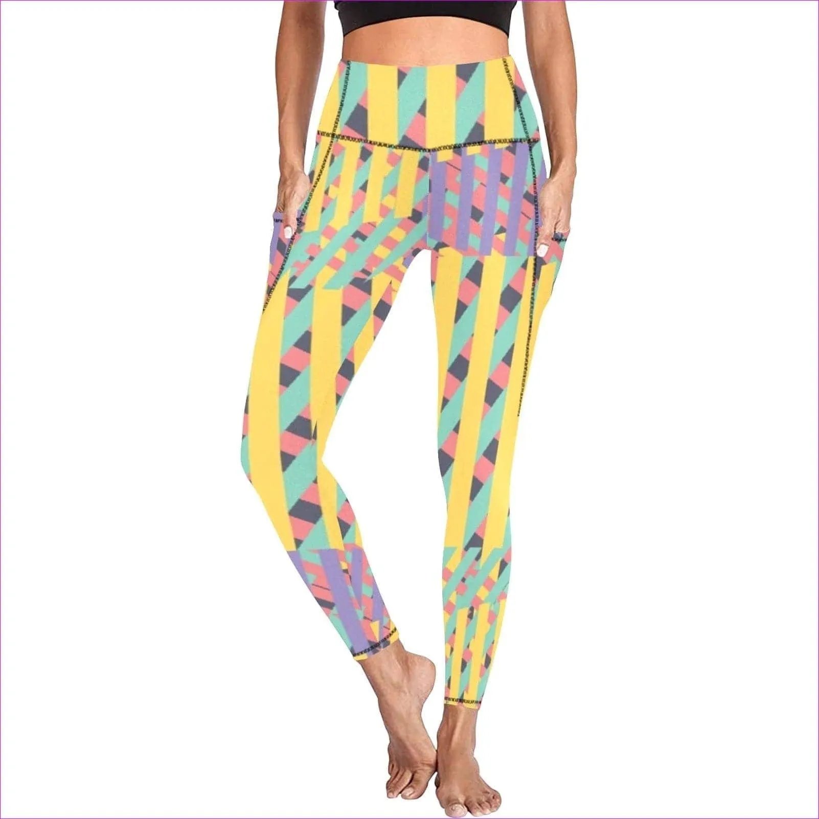 Vivid Weaved High waist Leggings with Pockets