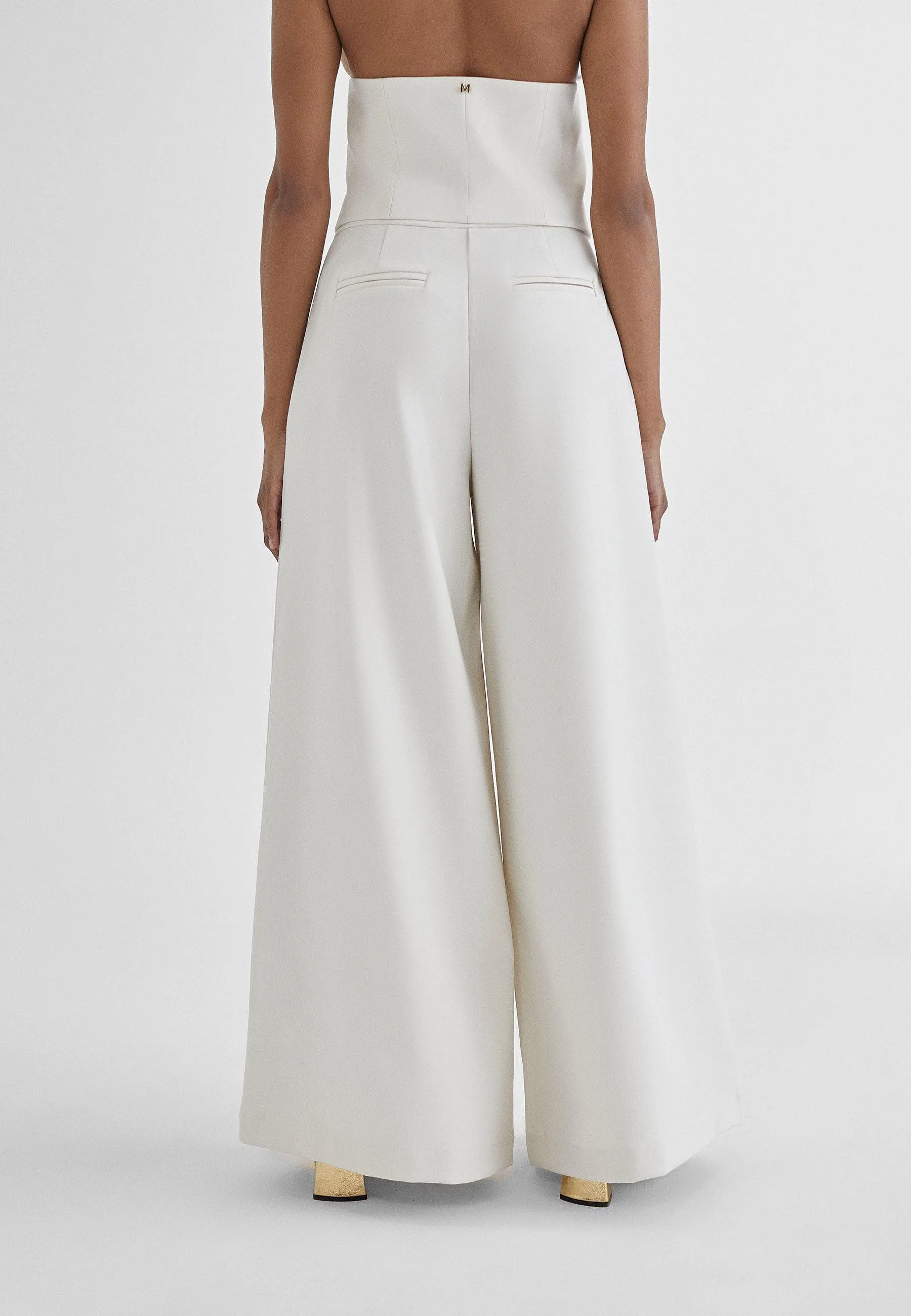 Wide pleated trousers