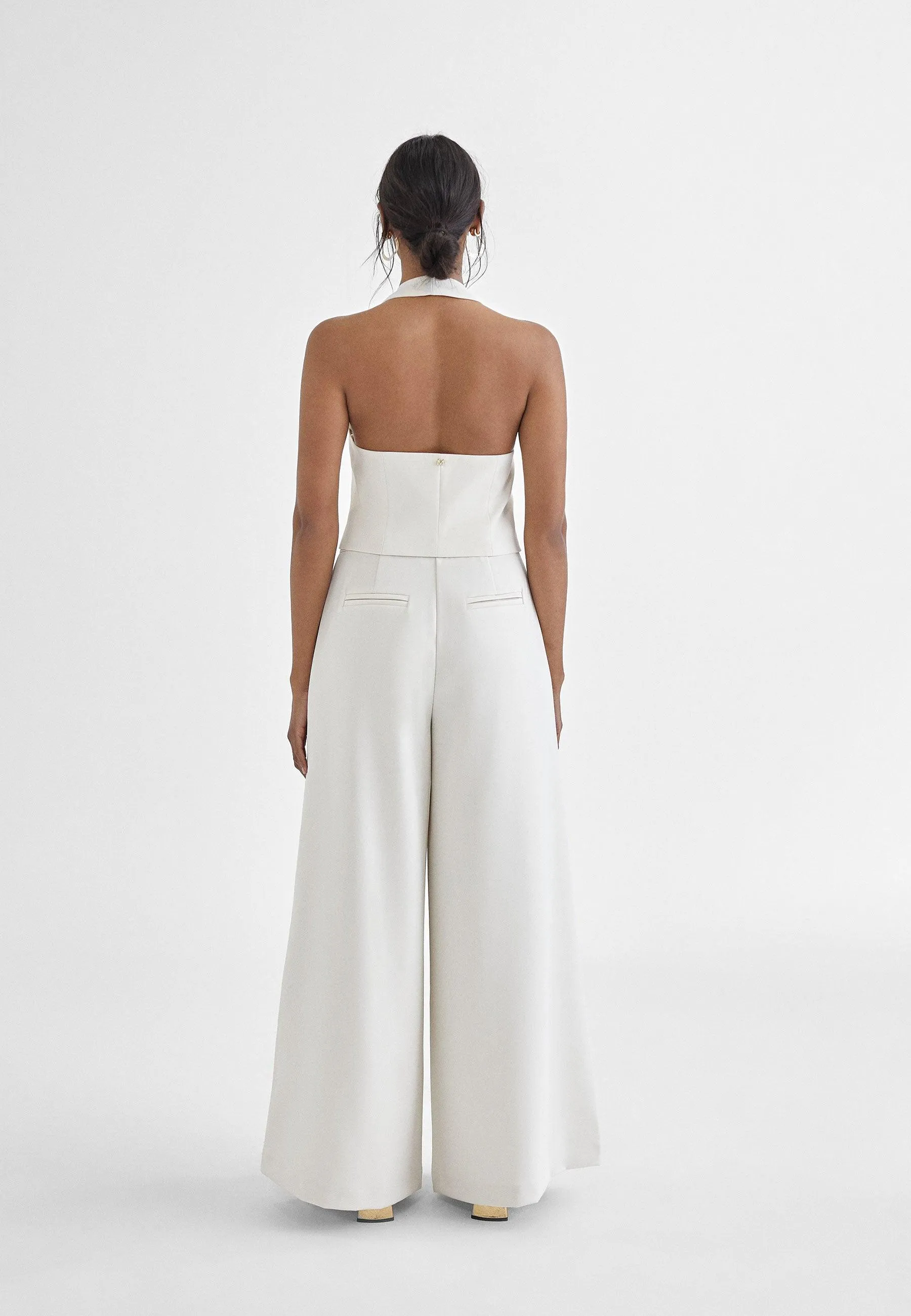 Wide pleated trousers